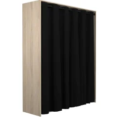 Cosy Offener Kleiderschrank - 161x50x200cm - mit Vorhang - Eiche/schwarz