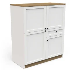 Cottage Buffetschrank - 4 Türen und 1 Schublade - weiß