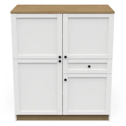 Cottage Buffetschrank - 4 Türen und 1 Schublade - weiß
