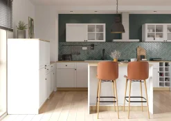 Cottage Küchenunterschrank - 3 Türen und 1 Schublade - Dekor Weiß/Eiche