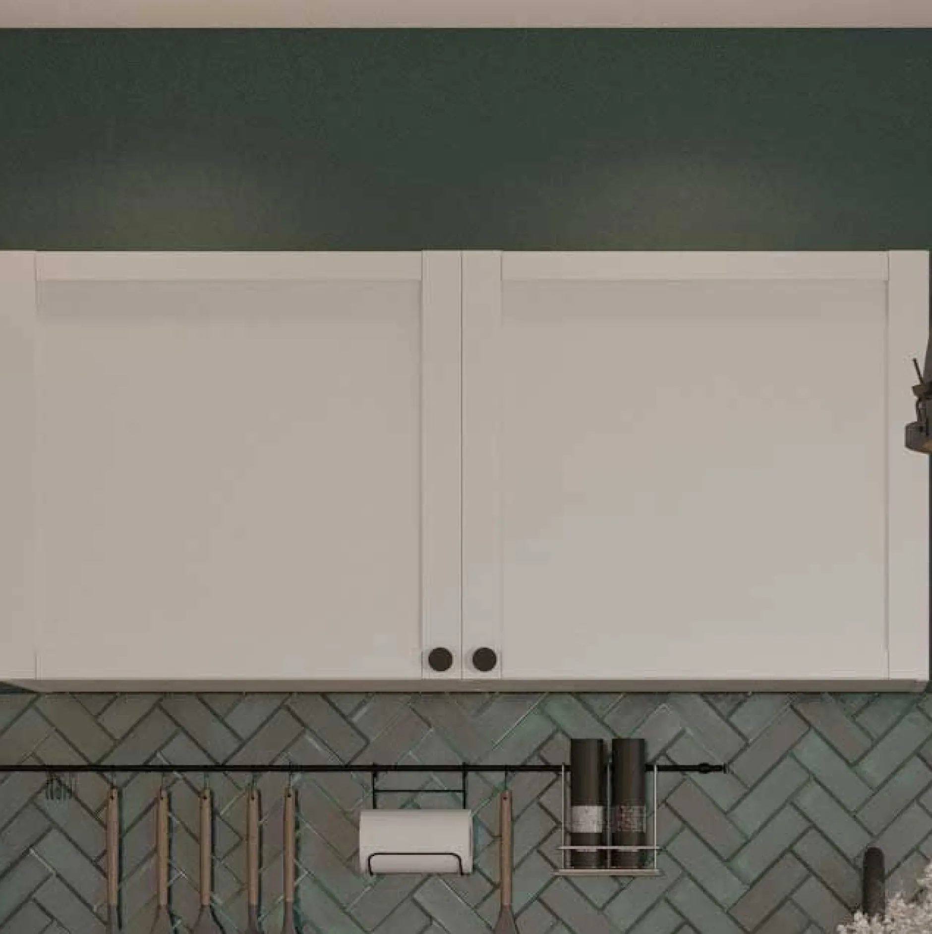 Cottage Oberschrank - 120x37x55cm - 2 Türen - weiß