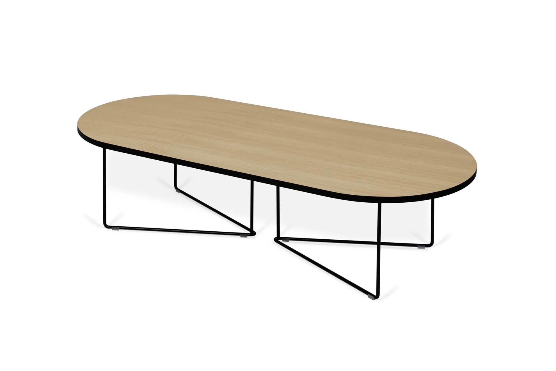 Couchtisch Adil 136cm - Eiche hell/schwarz