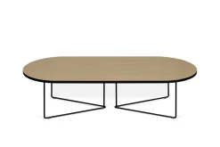 Couchtisch Adil 136cm - Eiche hell/schwarz