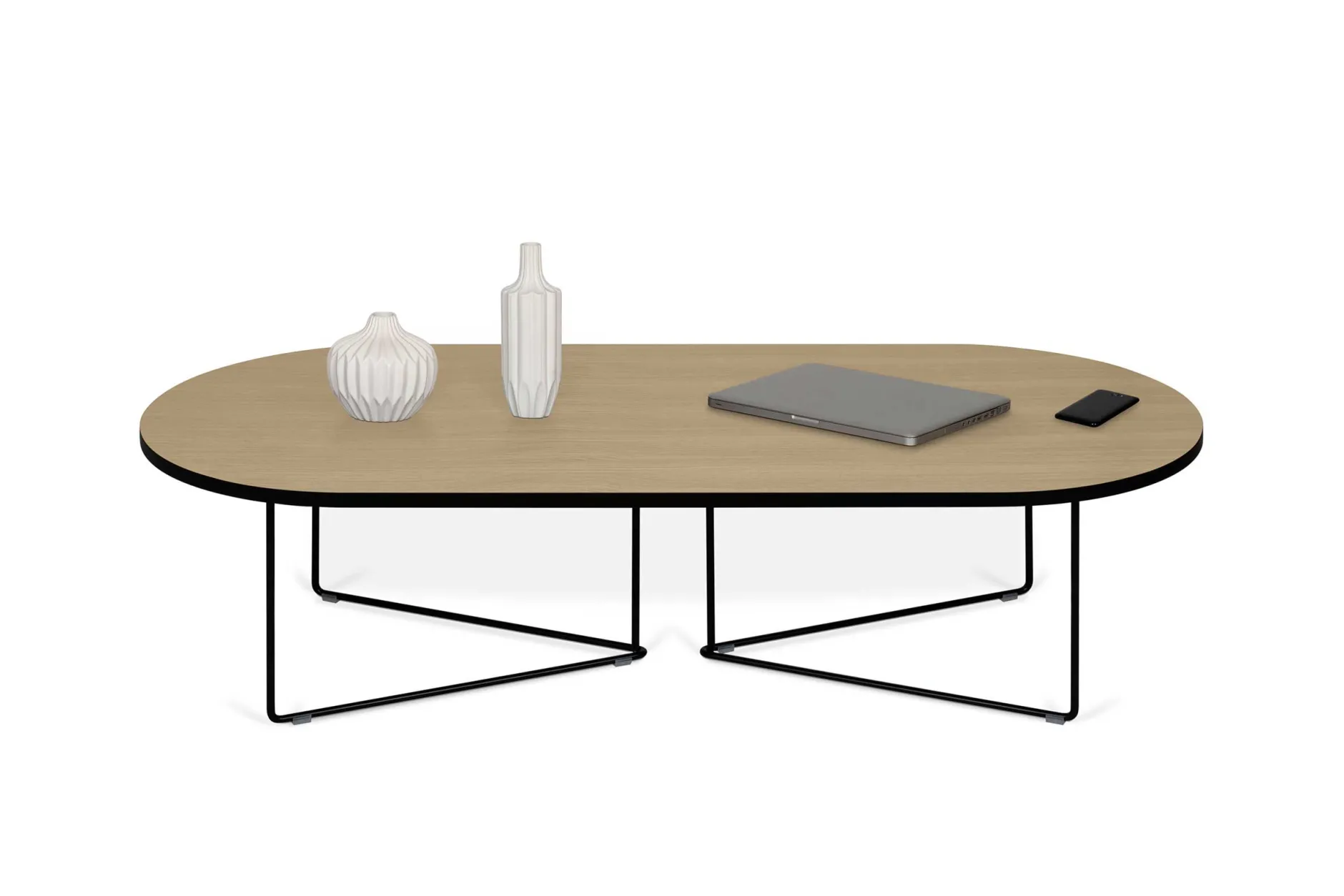 Couchtisch Adil 136cm - Eiche hell/schwarz