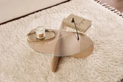 Couchtisch Aeris - 100% TEMPERED GLASS - Saphireiche - 35 x 75 x 75 cm