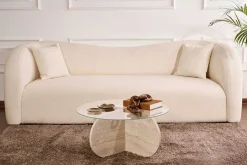 Couchtisch Aeris - 100% TEMPERED GLASS - Travertin - 35 x 75 x 75 cm