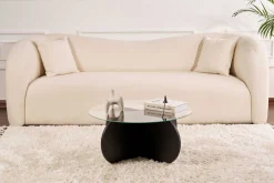 Couchtisch Aeris - 100% TEMPERED GLASS - Holzschwarz - 35 x 75 x 75 cm