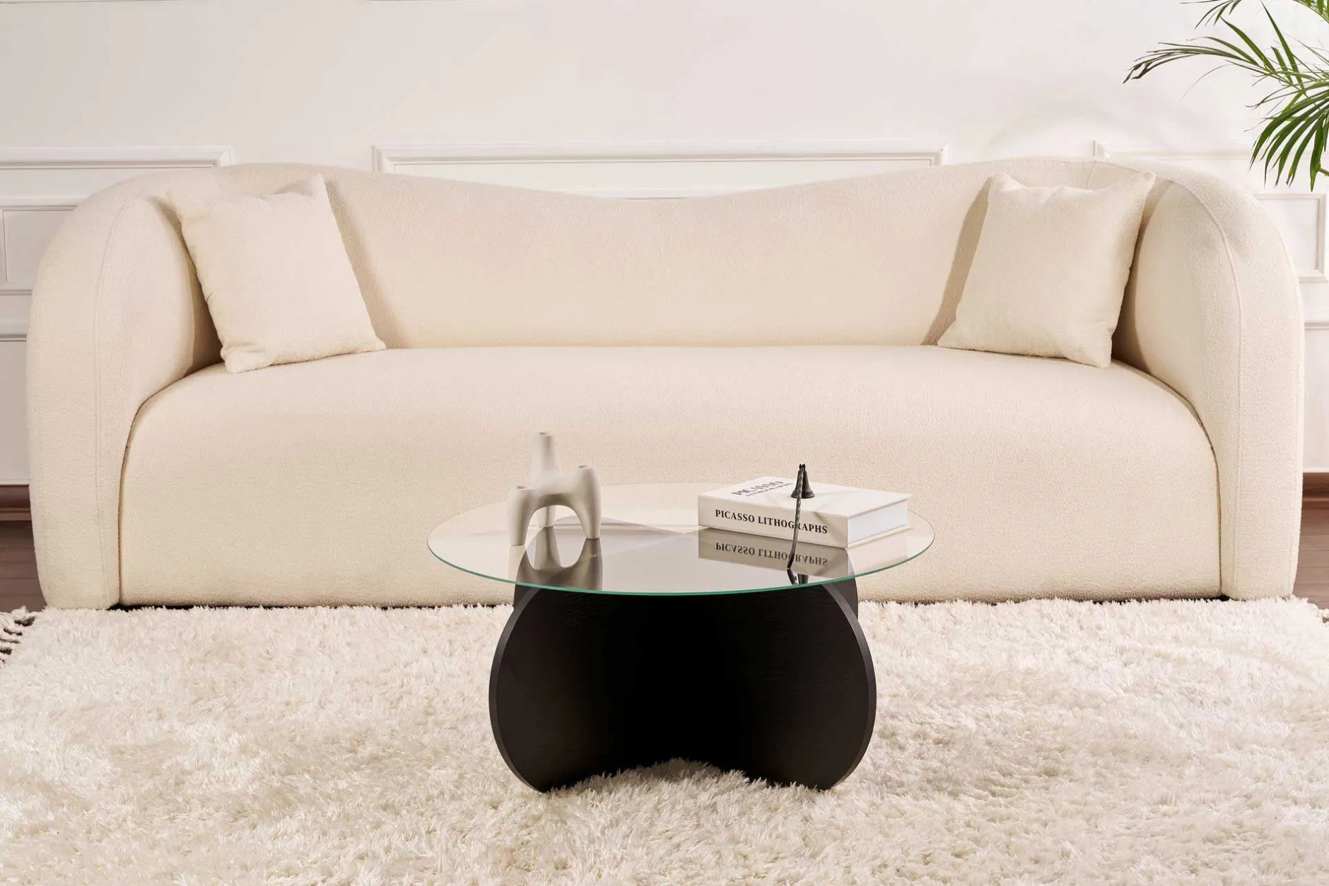Couchtisch Aeris - 100% TEMPERED GLASS - Holzschwarz - 35 x 75 x 75 cm