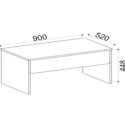 Couchtisch Akilli - 90x52x45cm - mit Ablage - Travertin