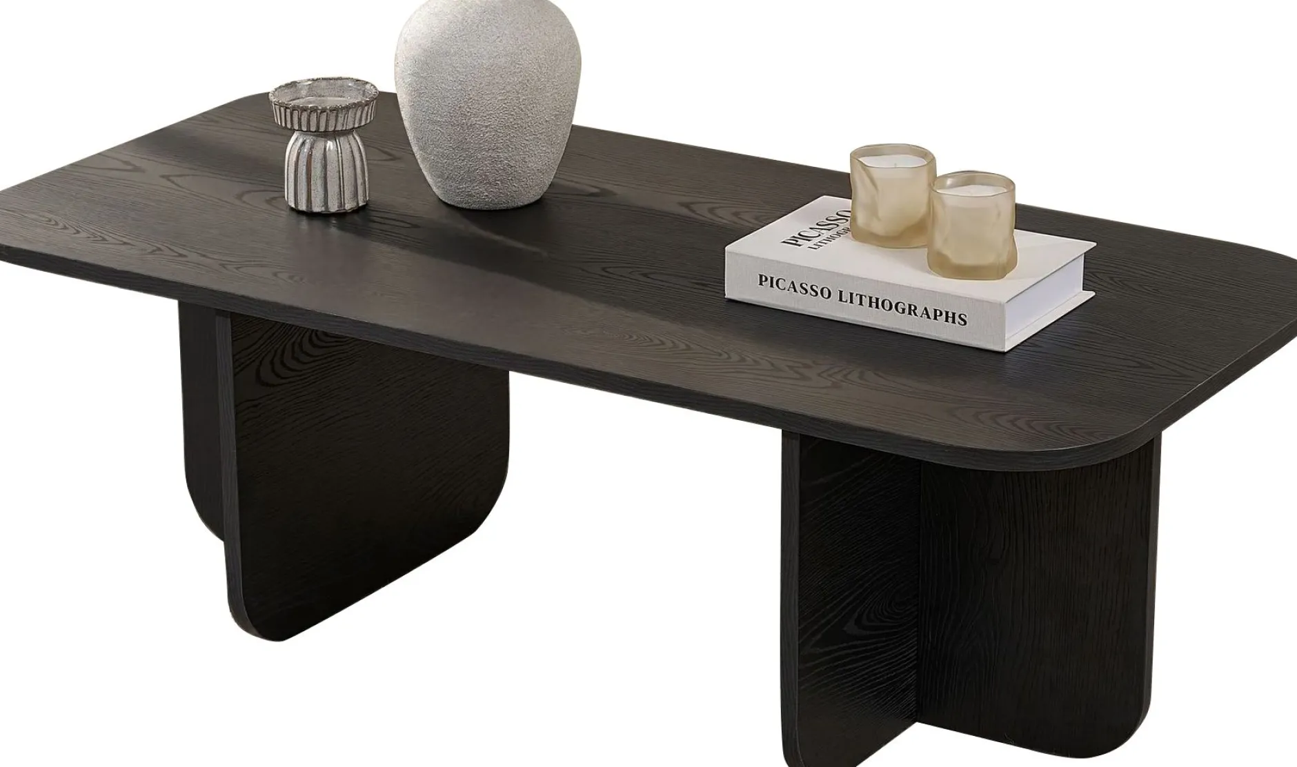Couchtisch Akira - 100% MELAMINE - Holzschwarz - 41 x 60 x 120 cm
