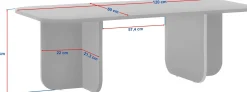 Couchtisch Akira - 100% MELAMINE - Holzschwarz - 41 x 60 x 120 cm
