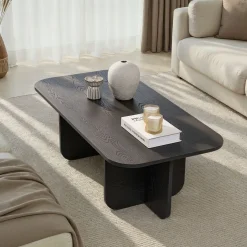 Couchtisch Akira - 100% MELAMINE - Holzschwarz - 41 x 60 x 120 cm