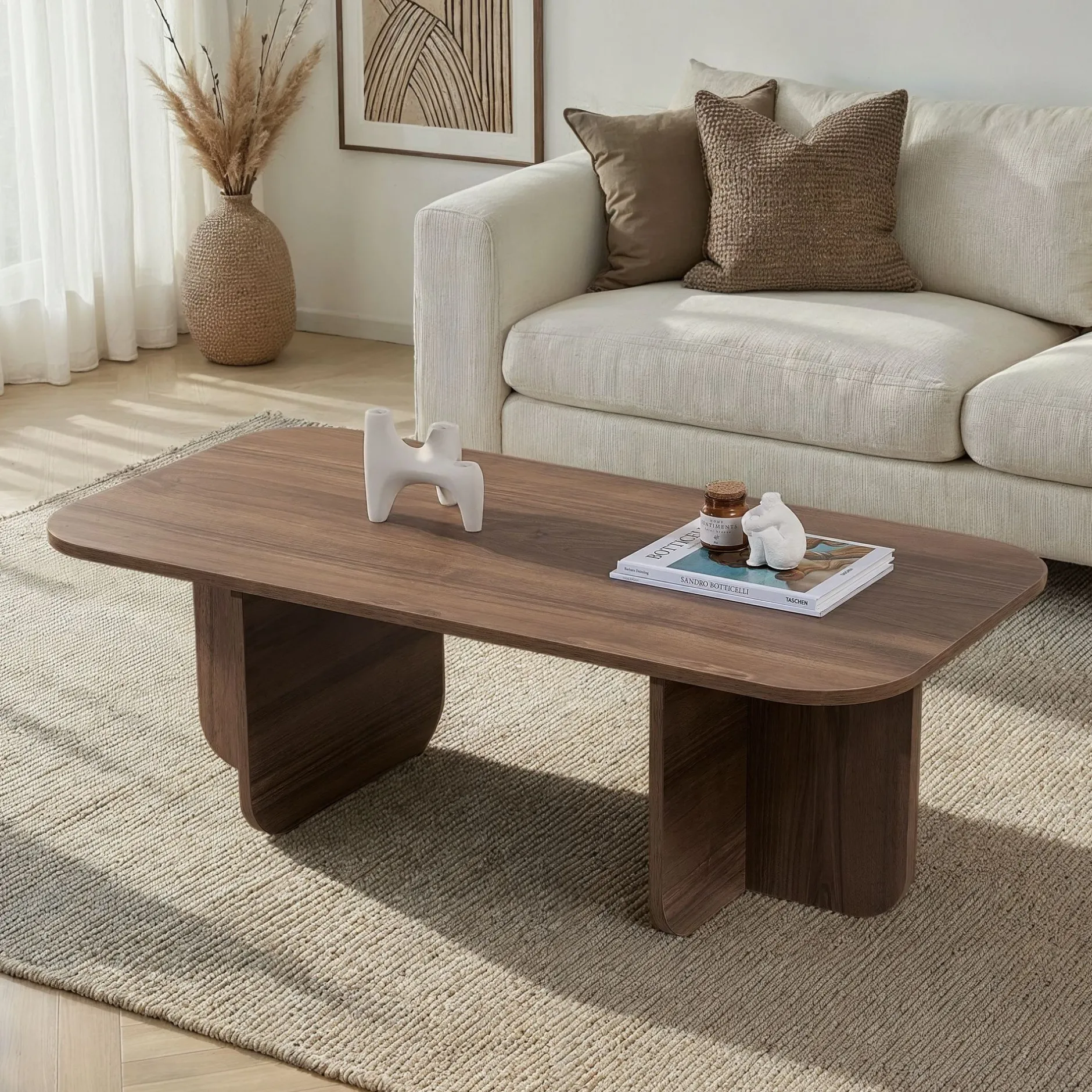 Couchtisch Akira - 100% MELAMINE - Walnuss - 41 x 60 x 120 cm