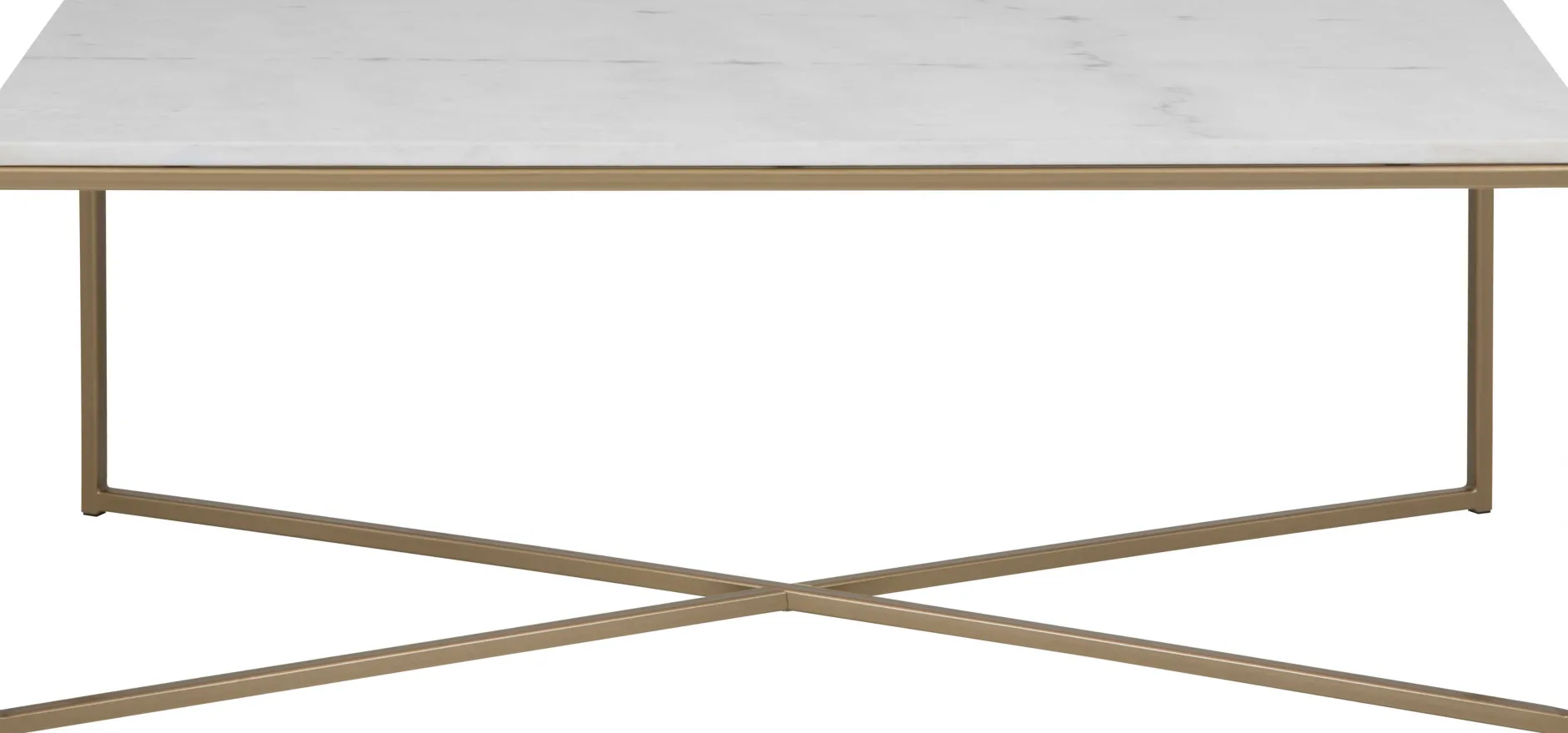 Couchtisch Alisma 120x60cm - weißer Marmor/Gold