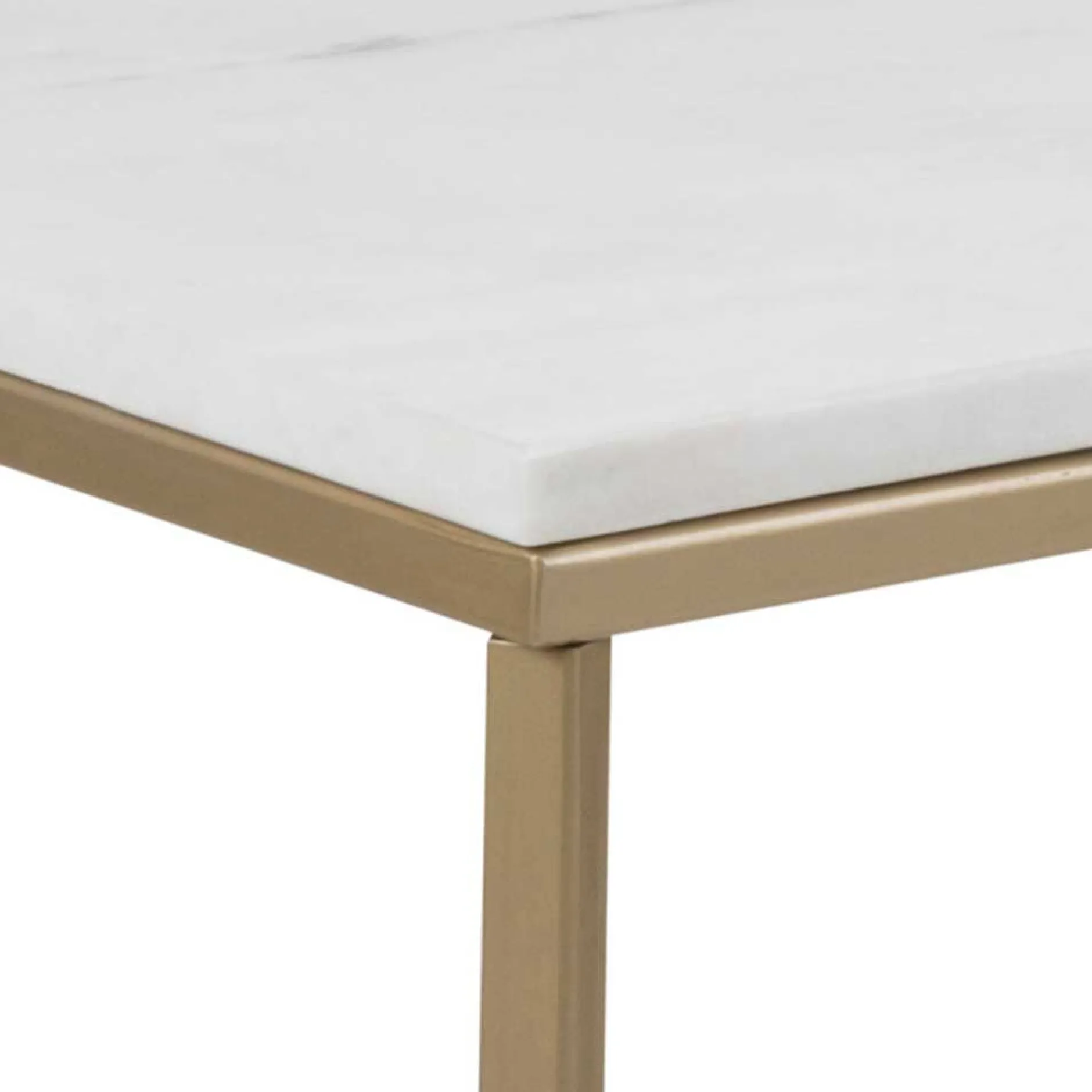 Couchtisch Alisma 120x60cm - weißer Marmor/Gold
