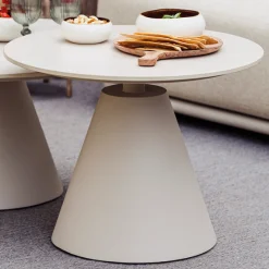 Couchtisch Amora Gescova - Aluminium und Keramik - Ø60x46cm - Grau