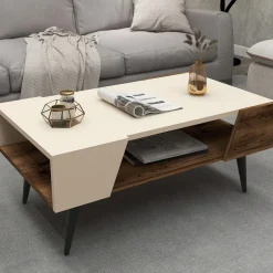 Couchtisch Aren - 100% MELAMINE - Beige - 90 x 38 x 53,6 cm
