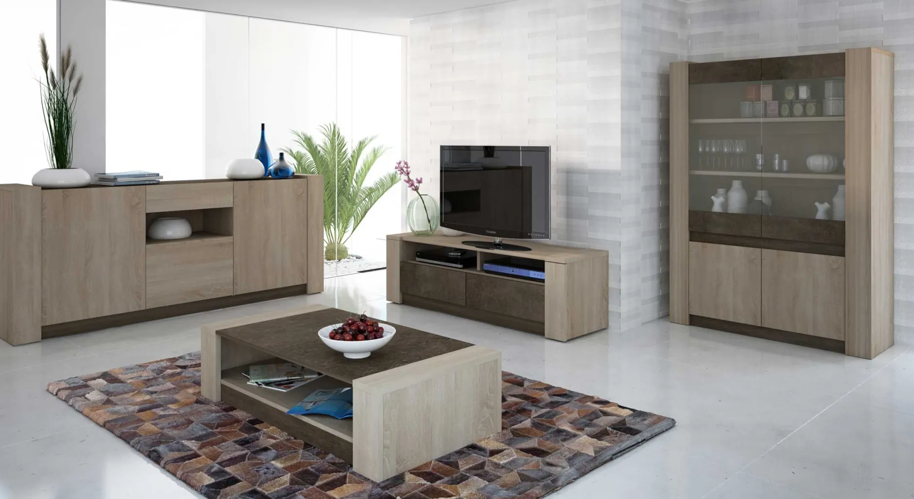 Couchtisch Ares 108x65 Melamin - braun