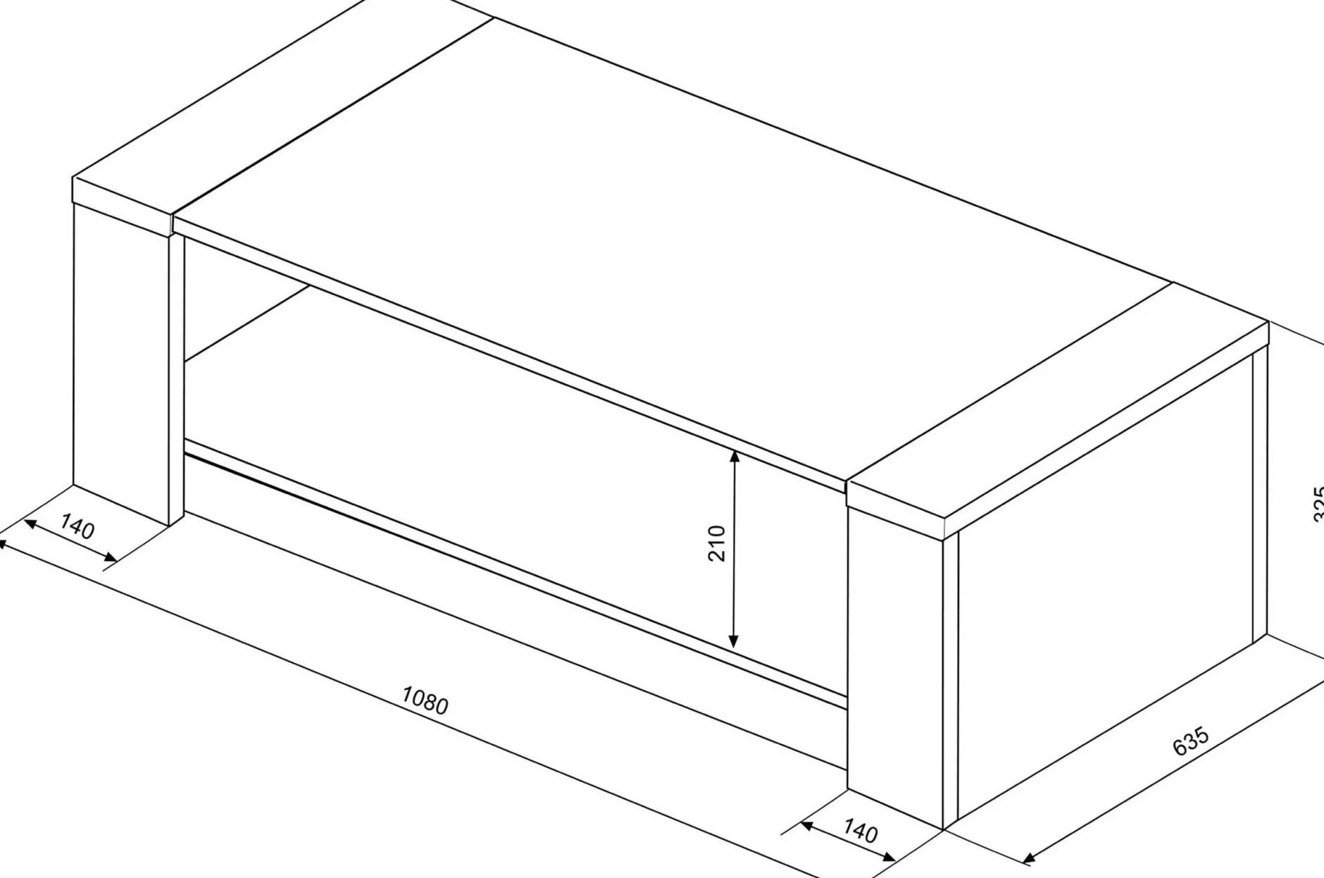 Couchtisch Ares 108x65 Melamin - braun