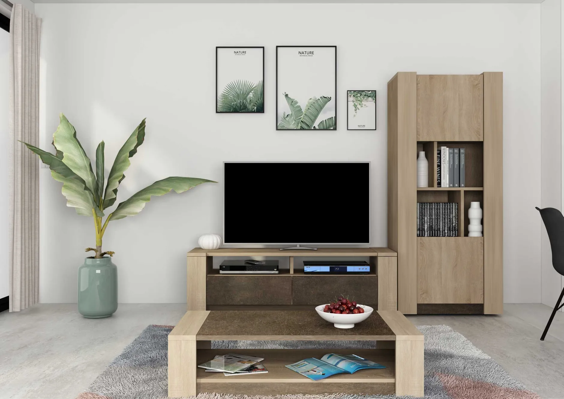 Couchtisch Ares 108x65 Melamin - braun