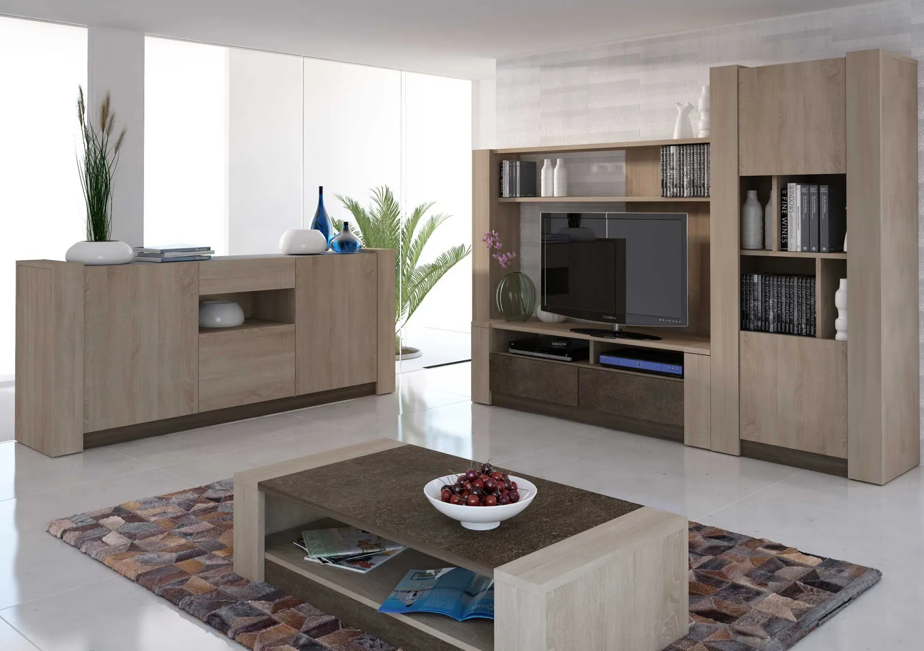 Couchtisch Ares 108x65 Melamin - braun