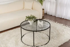 Couchtisch Aurum - 100% TEMPERED GLASS - Schwarz - 43 x 80 x 80 cm