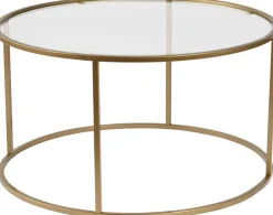 Couchtisch Aurum - 100% TEMPERED GLASS - Gold - 43 x 80 x 80 cm