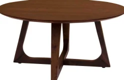 Couchtisch aus braunem Nussbaumfurnier Ø75x36 cm