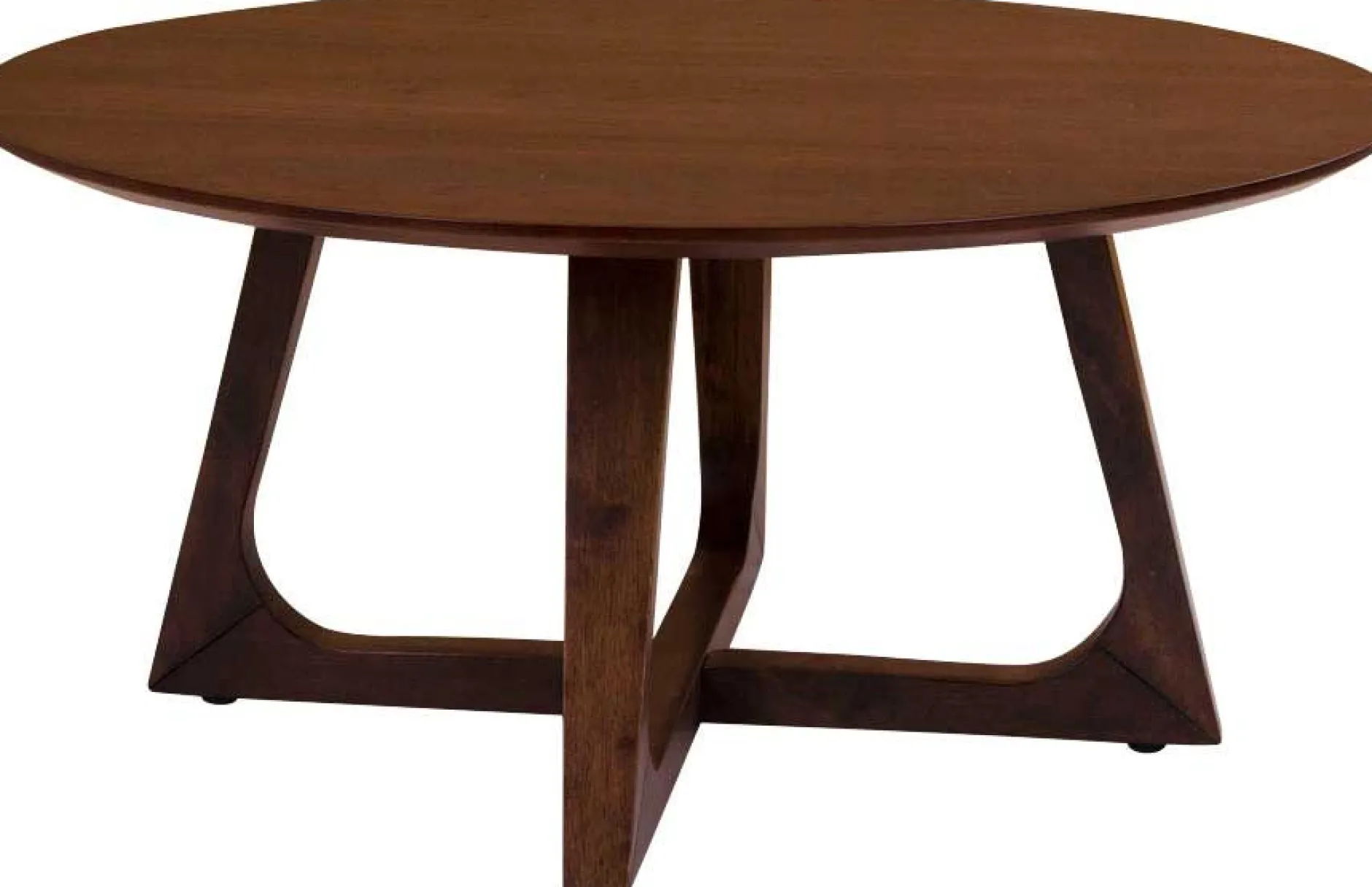 Couchtisch aus braunem Nussbaumfurnier Ø75x36 cm