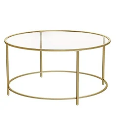 Couchtisch aus Glas mit goldenem Stahlrahmen: Stilvoll und langlebig