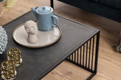 Couchtisch aus Marmor und Glas, Drahtgestell, 120x60cm