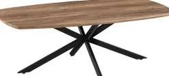 Couchtisch Aziz - 130x70x42,5cm - Dänisches Oval - Mangoholz/Schwarz
