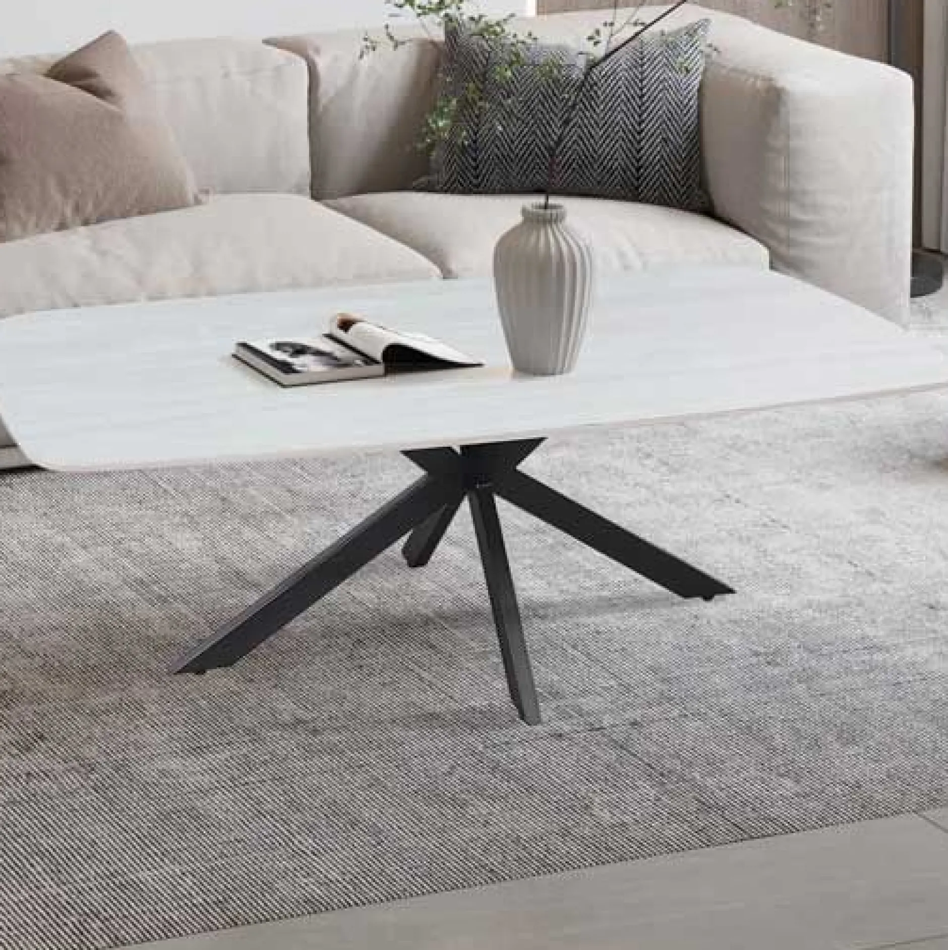 Couchtisch Barock | 130 x 70 x 45 cm | Grau