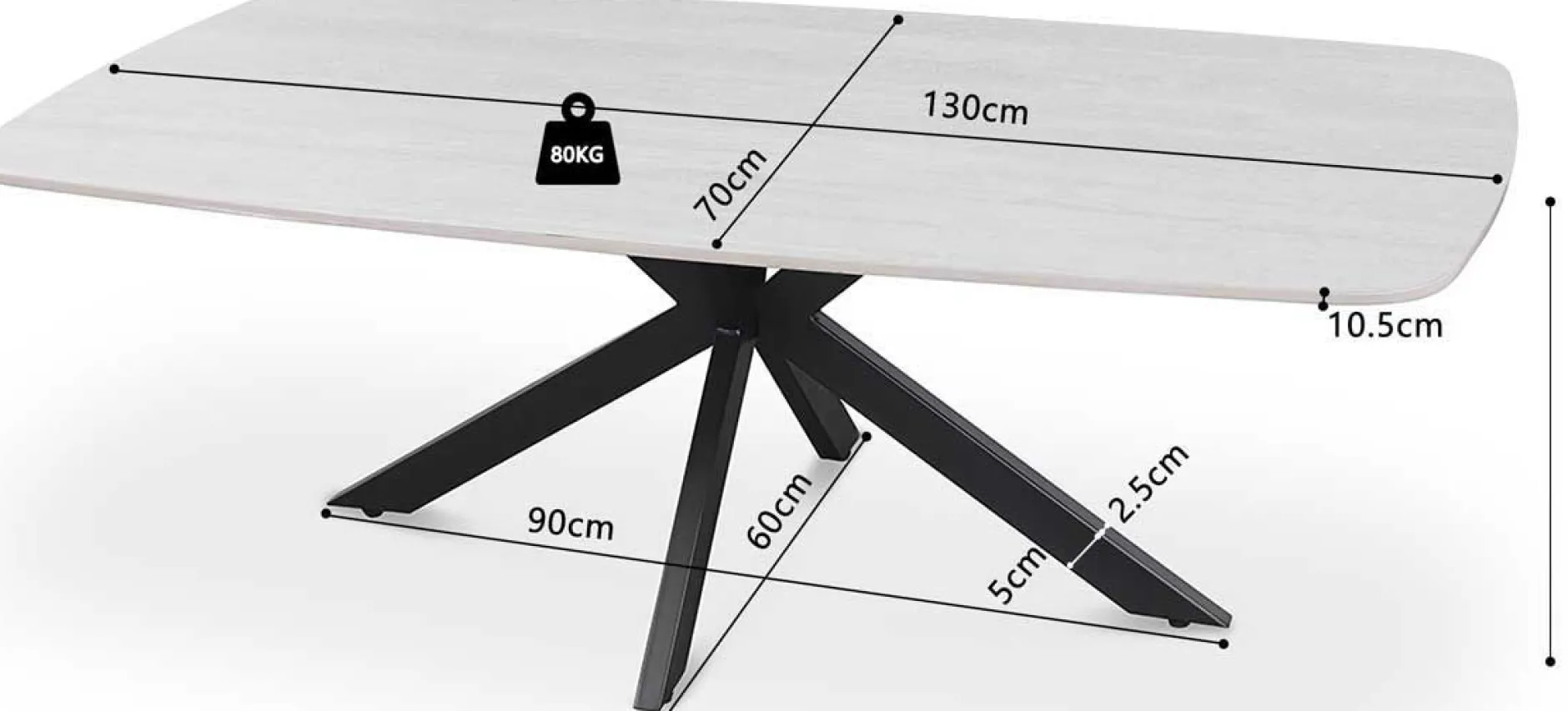Couchtisch Barock | 130 x 70 x 45 cm | Grau