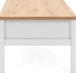 Couchtisch Berge 100x55 mit 2 Schubladen - weiß/Eiche