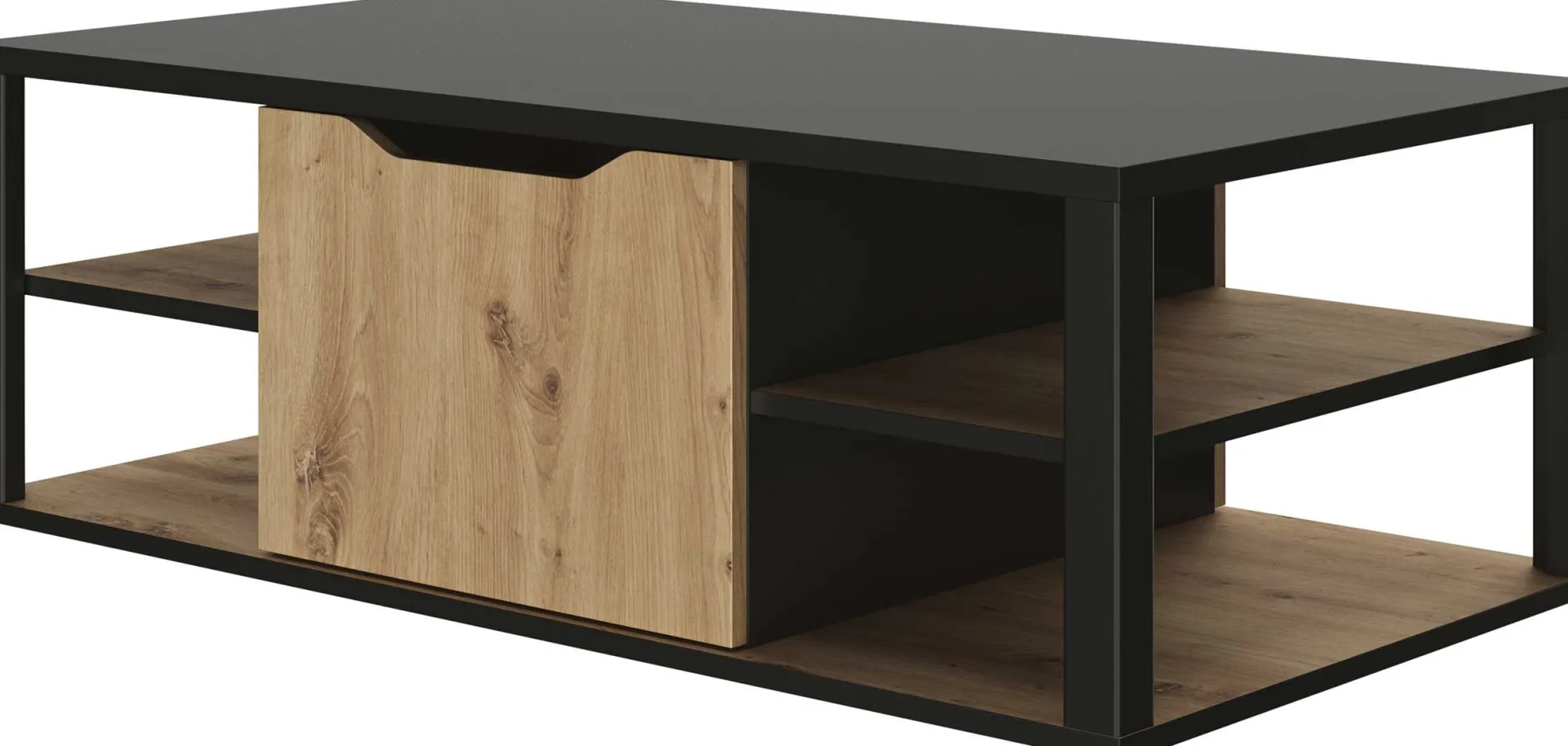 Couchtisch Butch 110x60cm - Eiche Dekor/schwarz