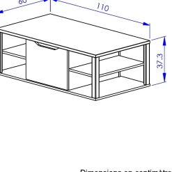 Couchtisch Butch 110x60cm - Eiche Dekor/schwarz