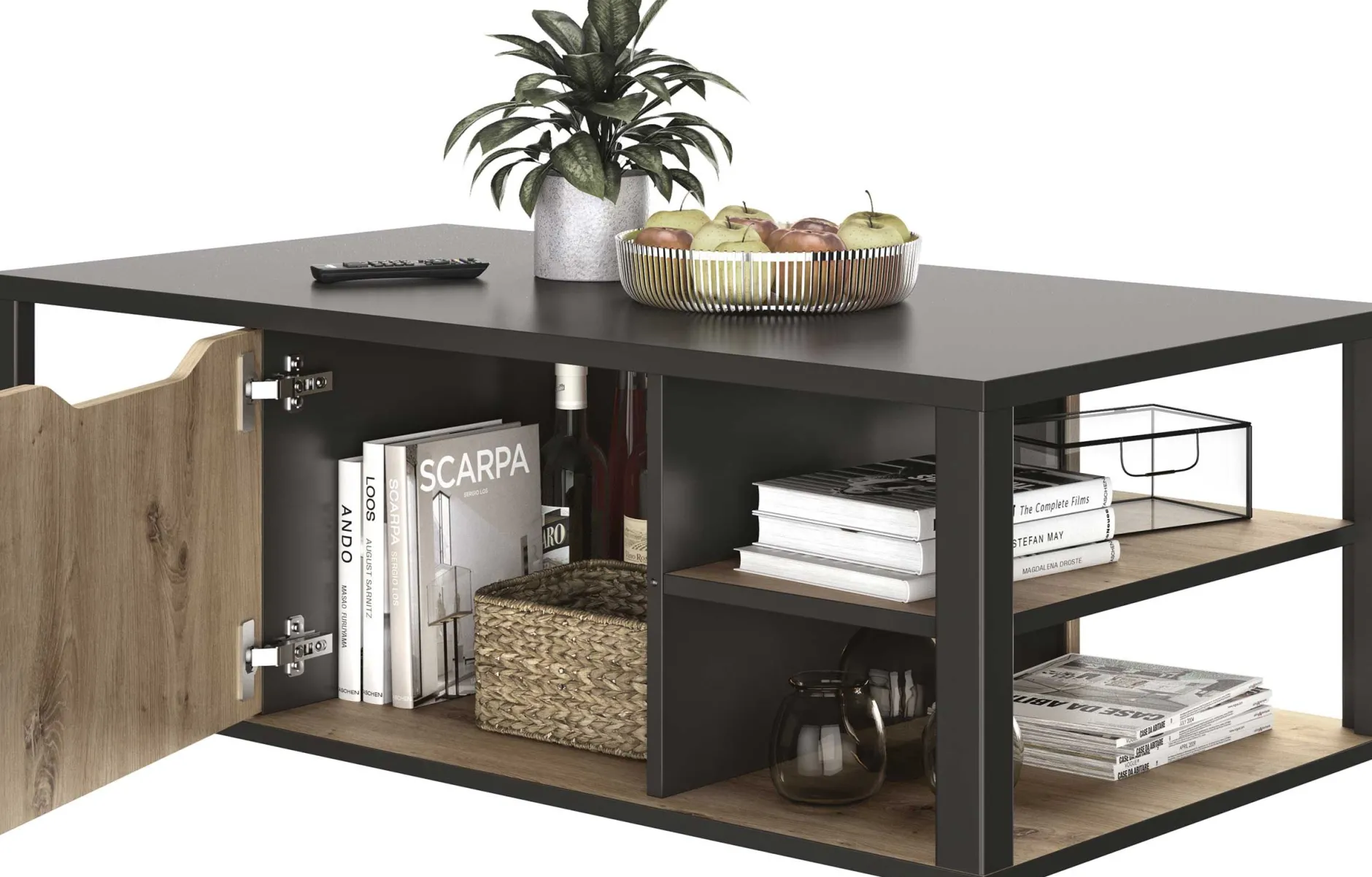 Couchtisch Butch 110x60cm - Eiche Dekor/schwarz