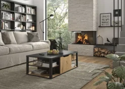 Couchtisch Butch 110x60cm - Eiche Dekor/schwarz