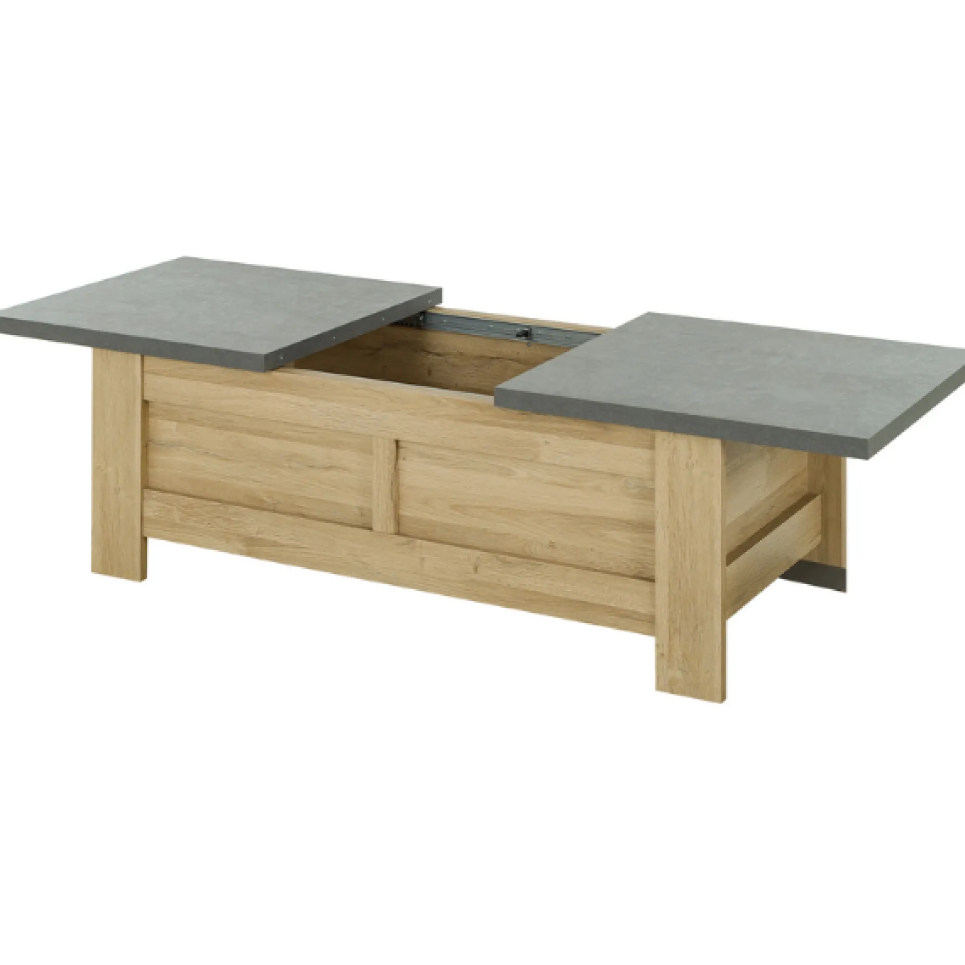Couchtisch Candor mit Ablage - Eiche/Beton