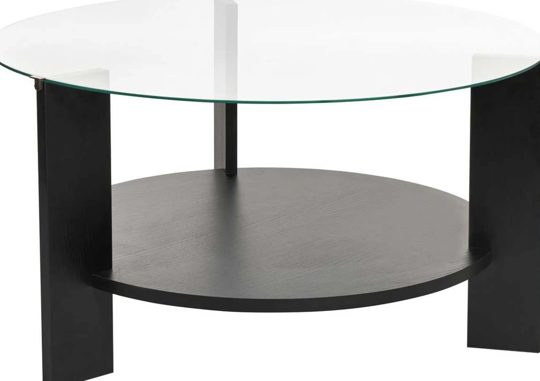 Couchtisch Clara - 100% TEMPERED GLASS - Holzschwarz - 40 x 75 x 75 cm