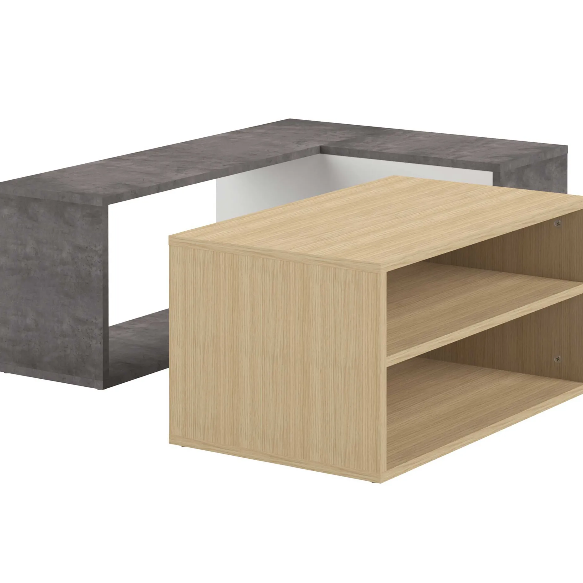 Couchtisch Cleo - Beton/Eiche