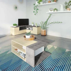 Couchtisch Cleo - Beton/Eiche