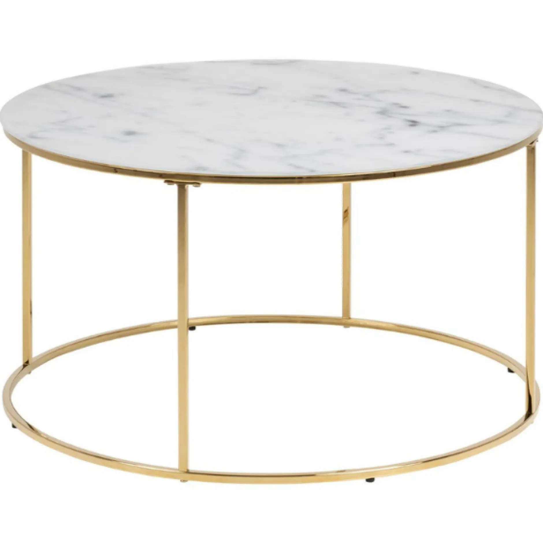 Couchtisch Dejan ø80cm - gold/weißer Marmor