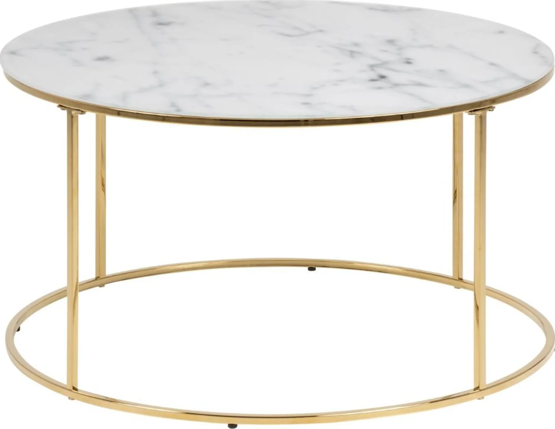 Couchtisch Dejan ø80cm - gold/weißer Marmor