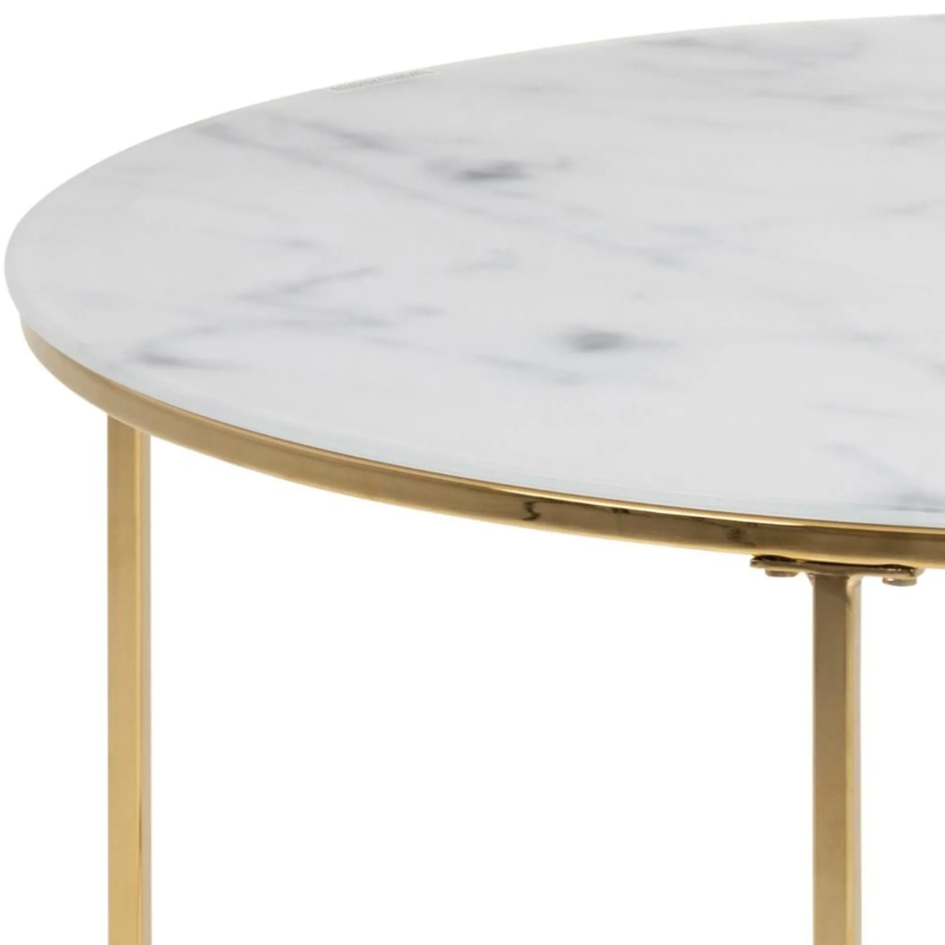 Couchtisch Dejan ø80cm - gold/weißer Marmor