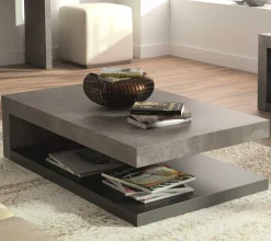 Couchtisch Delta mit Stauraum - Betonoptik