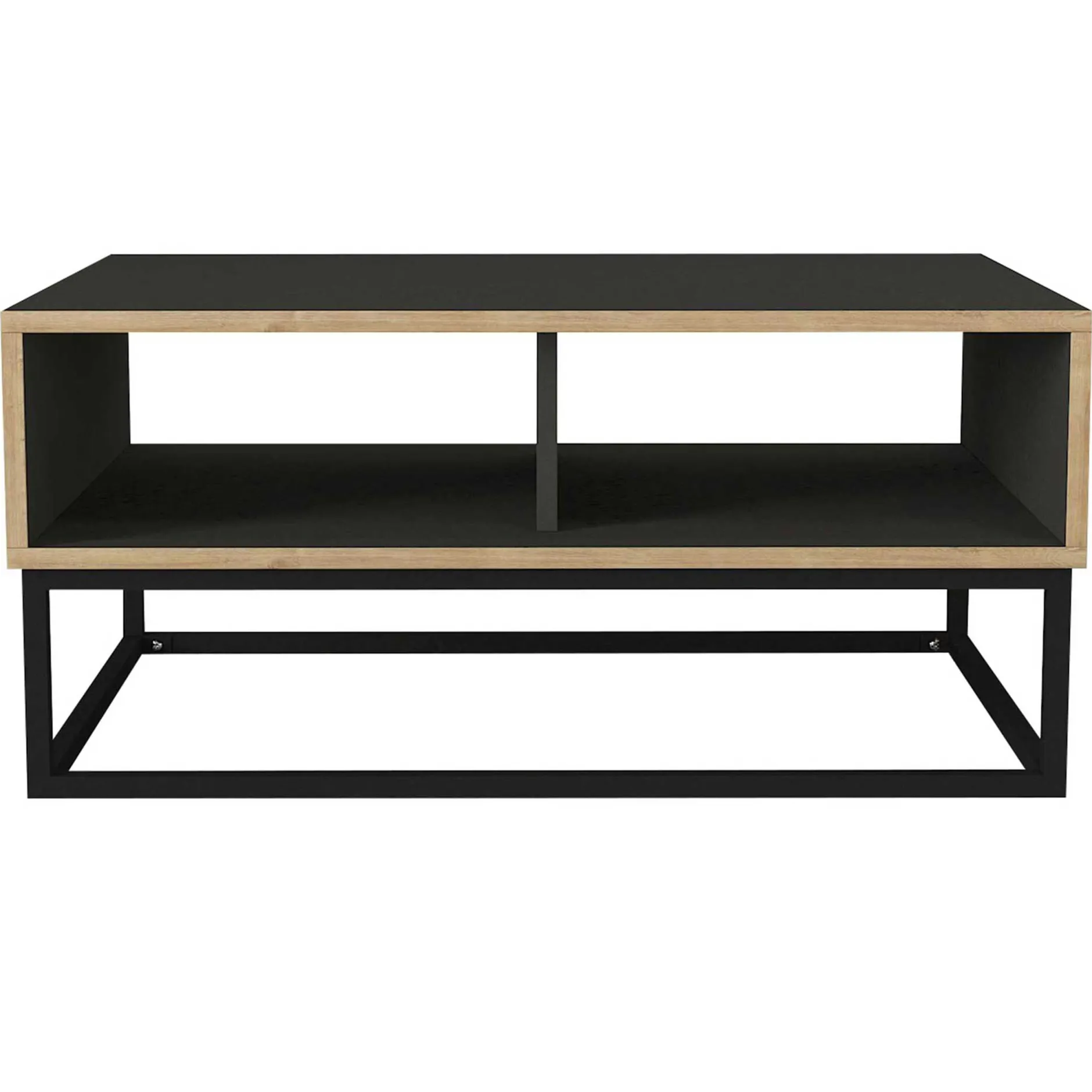 Couchtisch Dolores - 90x60x42cm - mit Ablage - Anthrazit/Eiche Dekor