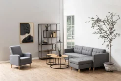 Couchtisch Dover Ø80 - schwarz/Wildeiche
