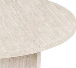 Couchtisch Drasir - Ø90x42cm - beige Travertin
